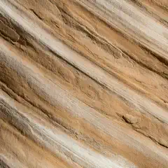 A close-up of sandstone features diagonal grooves.